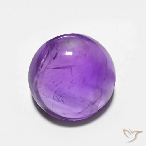 10,1mm runder violetter Amethyst aus Brasilien, Gewicht 4,25 ct, 1 Stück Amethyst - Farbe: Intensives Violett, natürlicher Edelstein in Transparent Reinheit, Mohs-Härte von 7 Geeignet für den täglichen Gebrauch im Schmuck, Entsperrt das Kronenchakra, Photo A