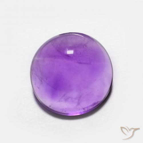 2.60 ct Violet Amethyst Gemstone, Amethyst Gem in Round Cabochon Shape for Sale.