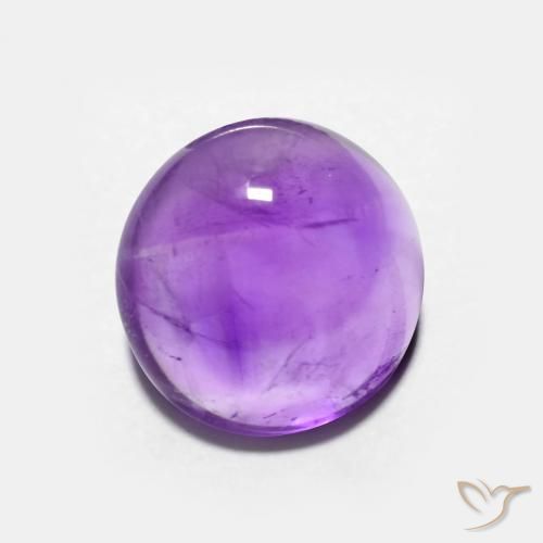 2.60 ct Violet Amethyst Stone, Natural Amethyst in Round Cabochon Shape for Sale