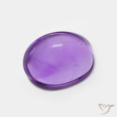 3.09 ct Violet Amethyst Stone, Natural Amethyst in Oval Cabochon Shape for Sale