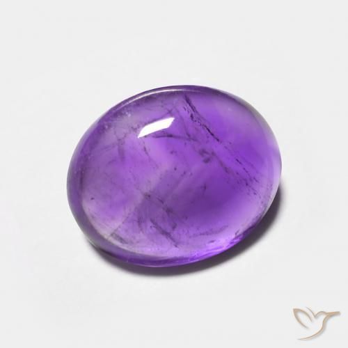 3.64 ct Violet Amethyst Stone, Natural Amethyst in Oval Cabochon Shape for Sale