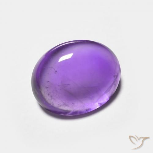 2.82 ct Violet Amethyst Stone, Natural Amethyst in Oval Cabochon Shape for Sale