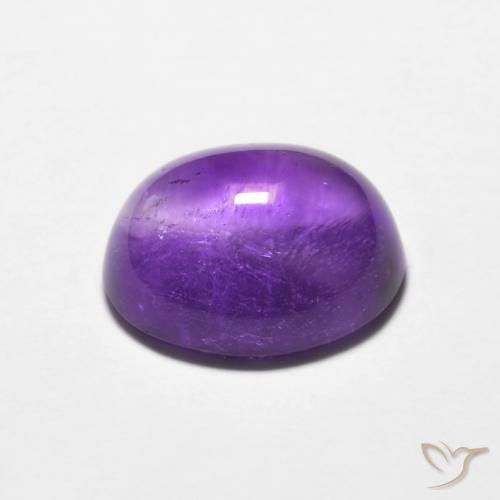 Amethyst Gemstone in 10.6 x 8.7 mm Size for Sale, Amethyst Stone in Deep Purplish Violet Color