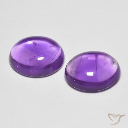 Amethyst Gemstones in 11 x 9 mm (calibrated) Size for Sale, Amethyst Stones in Medium Purplish Violet Color