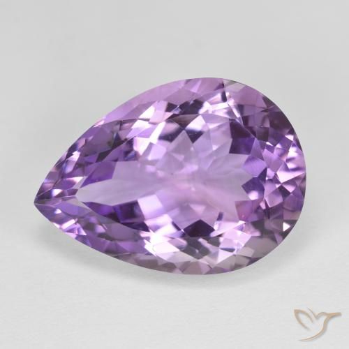 11.09ct Natural Medium Pink Violet Amethyst, Pear Shape, VVS-VS