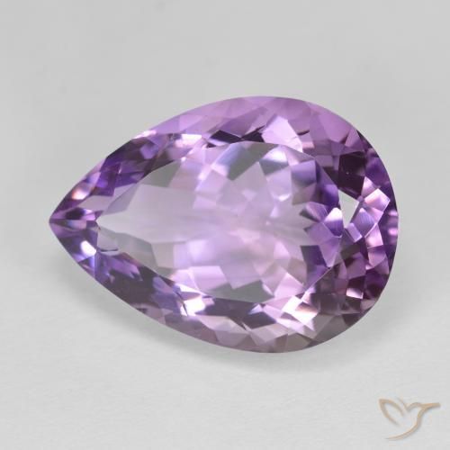 11.09 ct Violet Amethyst Stone, Natural Amethyst in Pear Facet Shape for Sale