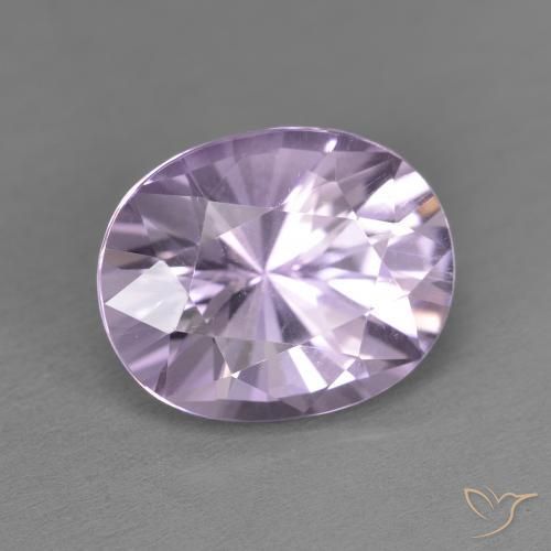 4.38 ct Violet Amethyst Stone, Natural Amethyst in Oval Diamond-Cut Shape for Sale