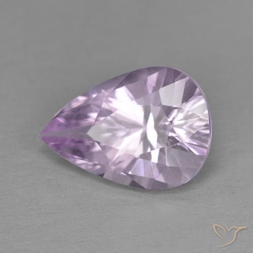 4.65 ct Violet Amethyst Stone, Natural Amethyst in Pear Facet Shape for Sale