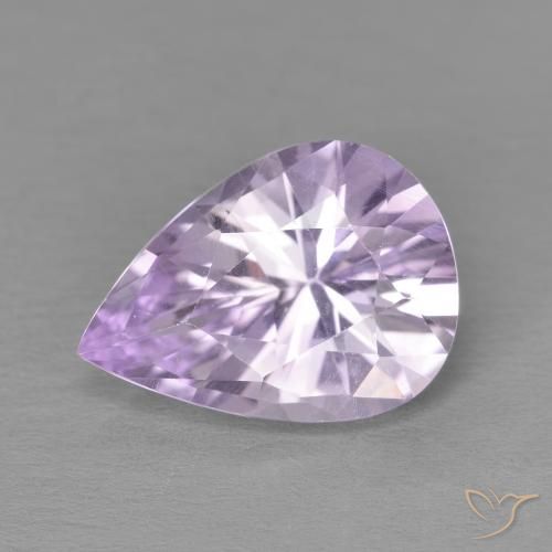 3.36 ct Violet Amethyst Stone, Natural Amethyst in Pear Facet Shape for Sale