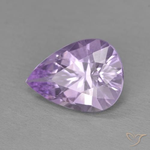 3.15 ct Violet Amethyst Stone, Natural Amethyst in Pear Facet Shape for Sale