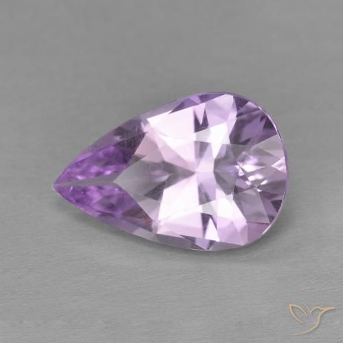 3.27 ct Violet Amethyst Stone, Natural Amethyst in Pear Facet Shape for Sale