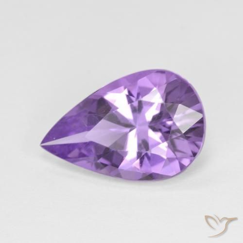 3.15ct Natural Medium Violet Amethyst, Pear Shape, VVS