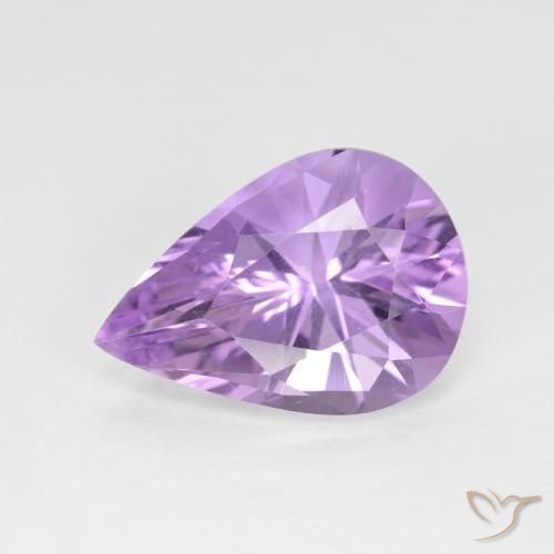 3.14ct Natural Medium Violet Amethyst, Pear Shape, VVS