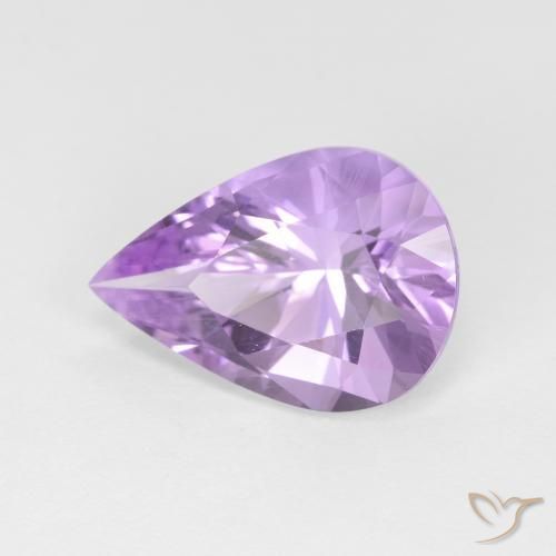 3.14 ct Violet Amethyst Stone, Natural Amethyst in Pear Facet Shape for Sale