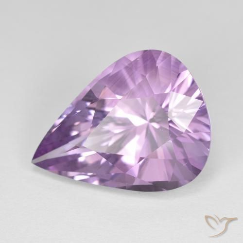 8.26 ct Violet Amethyst Stone, Natural Amethyst in Pear Facet Shape for Sale