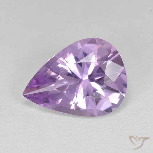 3.74ct Natural Medium Violet Amethyst, Pear Shape, VVS