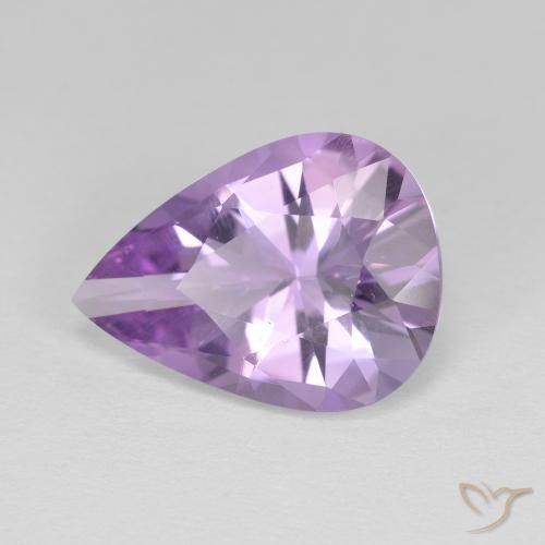 3.74 ct Violet Amethyst Stone, Natural Amethyst in Pear Facet Shape for Sale