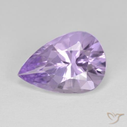 4.17ct Natural Light Pinkish Violet Amethyst, Pear Shape, VVS