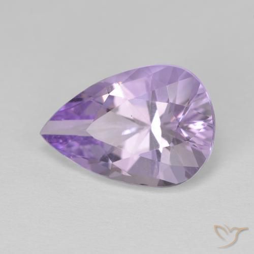 4.17 ct Violet Amethyst Stone, Natural Amethyst in Pear Facet Shape for Sale