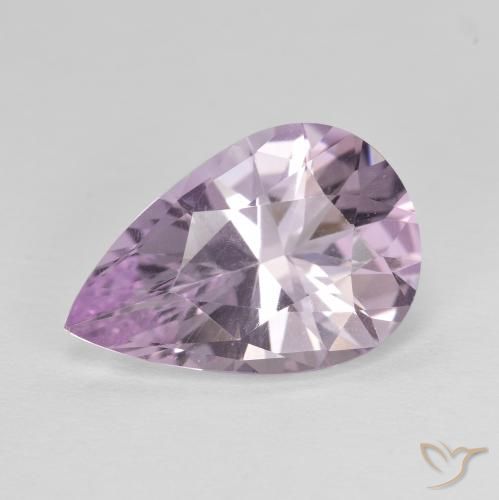 4.15ct Natural Very Light Pinkish Violet Amethyst, Pear Shape, VVS