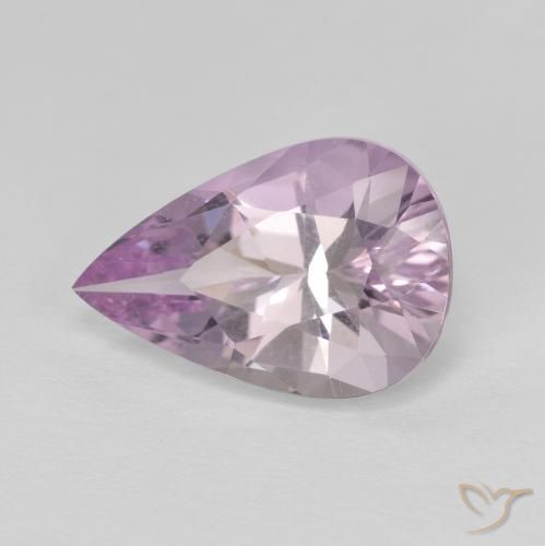 3.93ct Natural Light Pink-Violet Amethyst, Pear Shape, VVS-VS