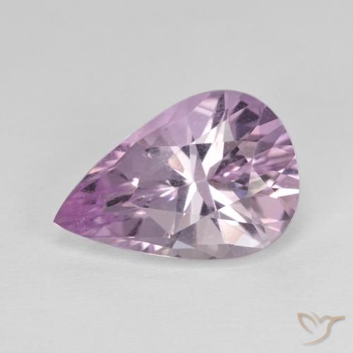 3.93 ct Violet Amethyst Stone, Natural Amethyst in Pear Facet Shape for Sale