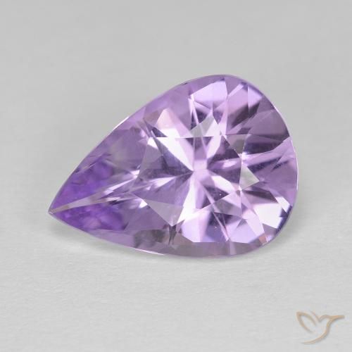3.86ct Natural Medium Light-Violet Amethyst, Pear Shape, VVS-VS
