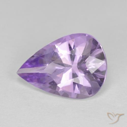 3.86 ct Violet Amethyst Stone, Natural Amethyst in Pear Facet Shape for Sale