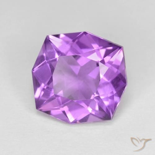 4.27 ct Violet Amethyst Stone, Natural Amethyst in Fancy Cut Shape for Sale