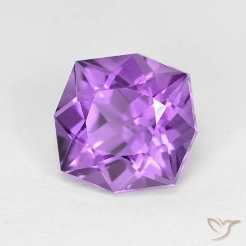 3.01 ct Violet Amethyst Stone, Natural Amethyst in Fancy Cut Shape for Sale