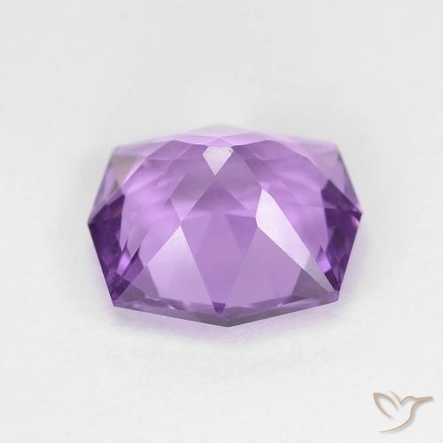 Amethyst Gemstone in 10.6 x 9.7 mm Size for Sale, Amethyst Stone in Medium Purplish Violet Color