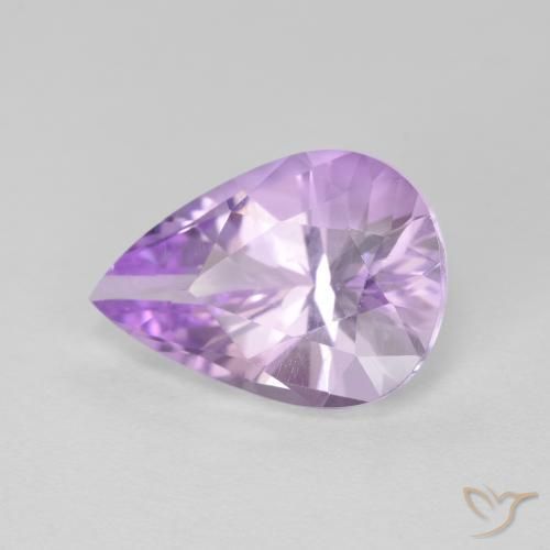 2.64 ct Violet Amethyst Stone, Natural Amethyst in Pear Facet Shape for Sale