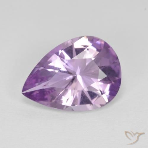 3.52 ct Violet Amethyst Stone, Natural Amethyst in Pear Facet Shape for Sale