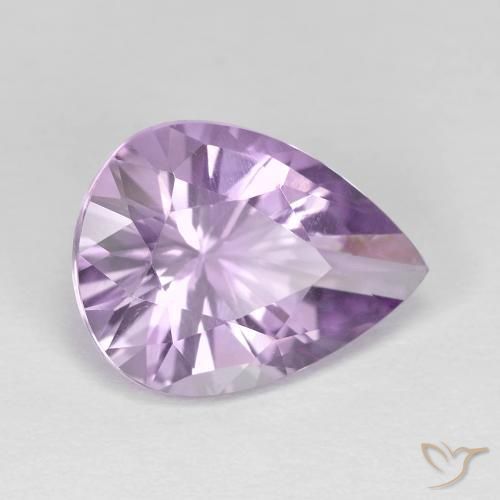 3.35 ct Violet Amethyst Stone, Natural Amethyst in Pear Facet Shape for Sale