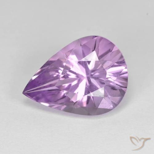 4.47ct Natural Medium Violet Amethyst, Pear Shape, VVS