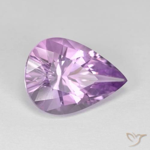 4.47 ct Violet Amethyst Stone, Natural Amethyst in Pear Facet Shape for Sale