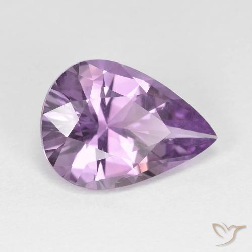 4.03 ct Violet Amethyst Stone, Natural Amethyst in Pear Facet Shape for Sale