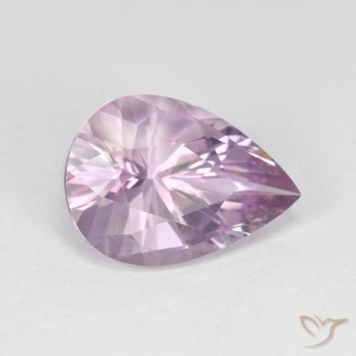 3.20 ct Violet Amethyst Stone, Natural Amethyst in Pear Facet Shape for Sale