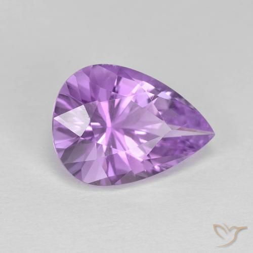 2.96 ct Violet Amethyst Stone, Natural Amethyst in Pear Facet Shape for Sale