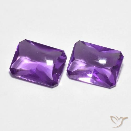 2.54 ctw Violet Amethyst Stones, Natural Amethyst in Octagon Buff-Top Shape for Sale