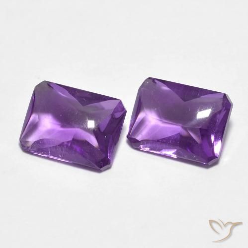 2.78 ctw Violet Amethyst Stones, Natural Amethyst in Octagon Buff-Top Shape for Sale