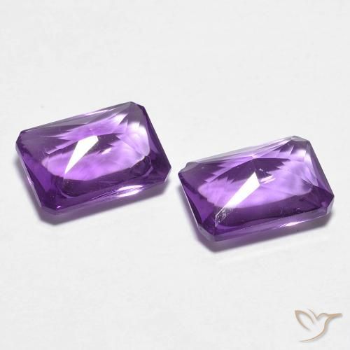 Amethyst Gemstones in 8 x 6 mm (calibrated) Size for Sale, Amethyst Stones in Vivid Violet Color