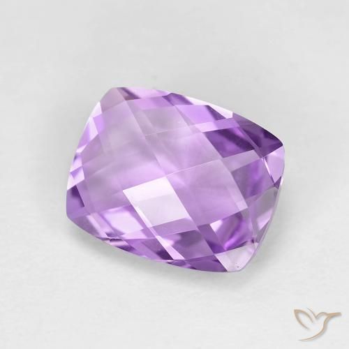 2.45 ct Violet Amethyst Stone, Natural Amethyst in Cushion Checkerboard (double sided) Shape for Sale