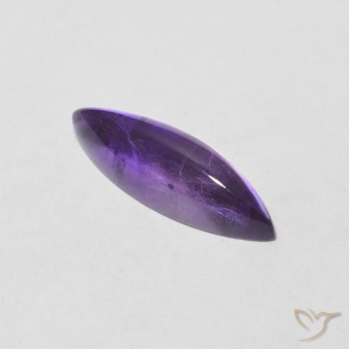 Ametista Cabochon taglio marquise da 1,88 ct dal Brasile, dimensione 15 x 4,7mm, purezza Transparent, pietra preziosa naturale non trattati, Ametista 1pc in colore Viola scuro, durezza Mohs di 7 adatto per gioielli da indossare ogni giorno, Mercoledì Gemma, Photo A