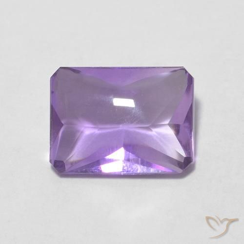 1.29ct Natural Pinkish Violet Amethyst, Emerald Cut, Transparent