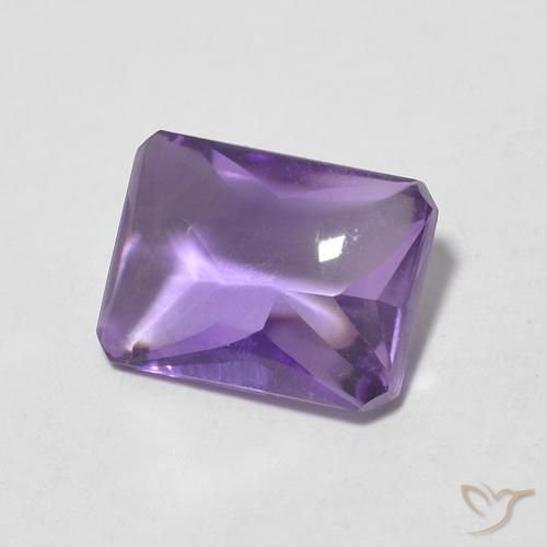 1.29 ct Violet Amethyst Stone, Natural Amethyst in Octagon Buff-Top Shape for Sale