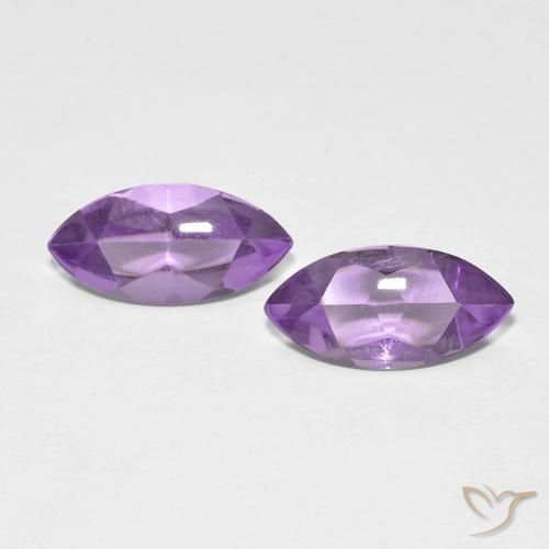 3.16 ctw Violet Amethyst Stones, Natural Amethyst in Marquise Buff-Top Shape for Sale