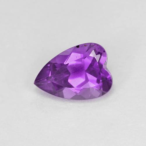 Améthyste Violet moyen Cœur 0,68 ct du Brésil, Dimension 7 x 5,1mm, Pierre gemme naturelle Non traité, pureté vvs-vs, 1 pièce d'améthyste heart facet, dureté de Mohs de 7 convient aux bijoux de tous les jours, pierre de sagesse, Mercredi Gemme, Photo A