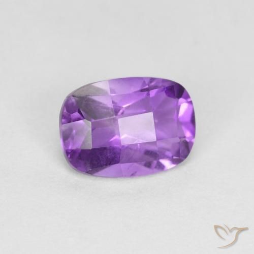 0.81ct Natural Vivid Violet Amethyst, Cushion, VVS-VS