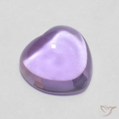 0.88ct Natural Medium Light-Violet Amethyst, Heart, Transparent